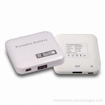 2,000mAh Battery Power Bank with 5V Standard Voltage, Over-current Protection